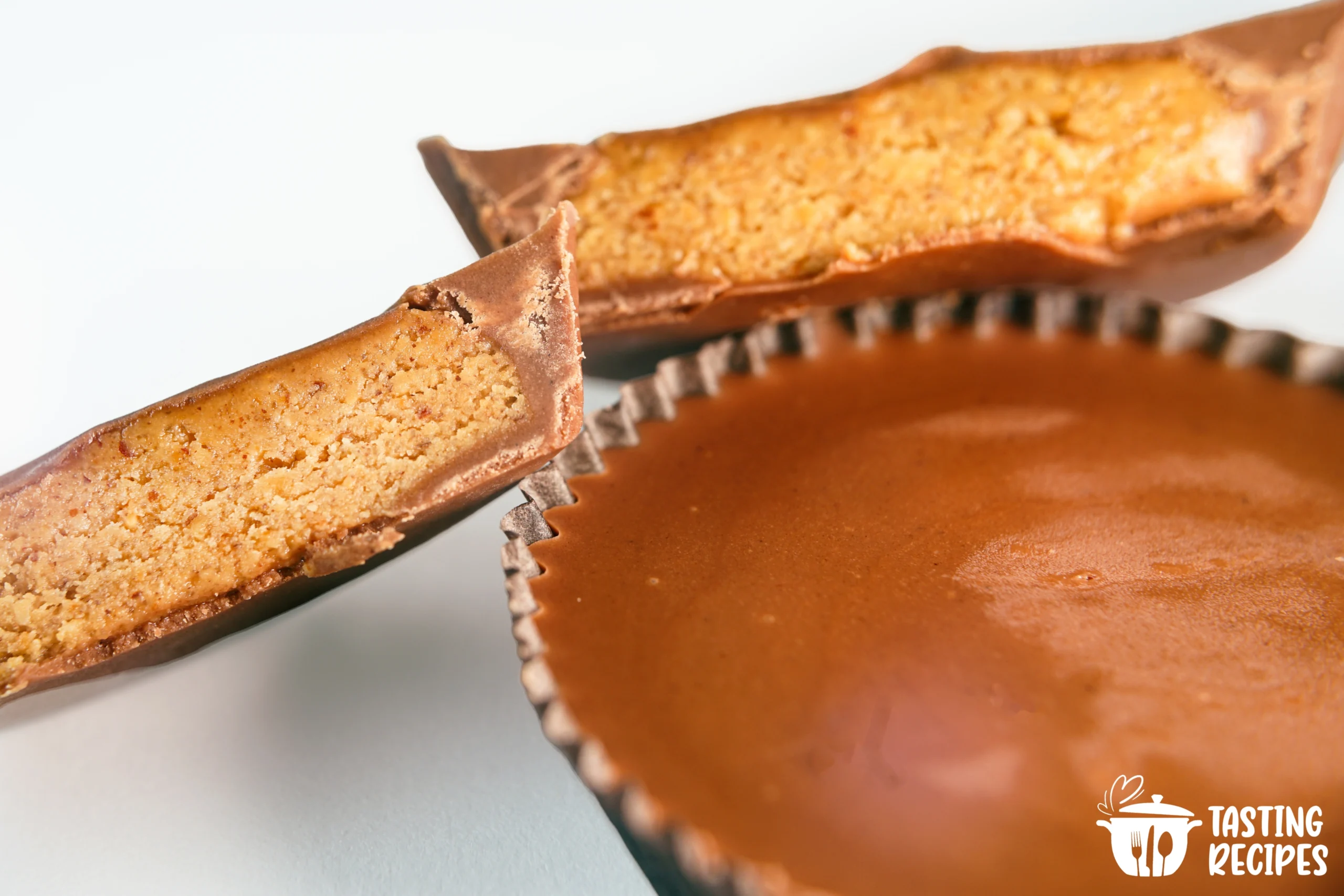 Keto-friendly peanut butter cups with dark chocolate on a plate