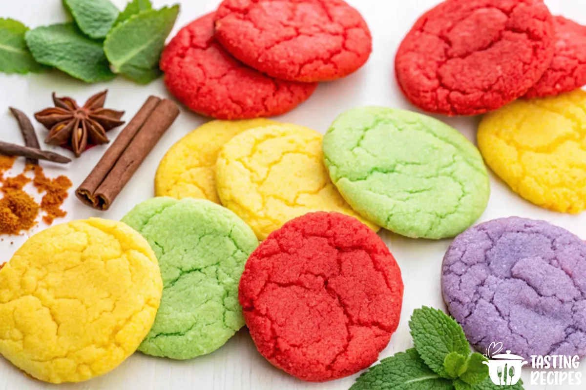 Colorful ingredients in some cookie recipes